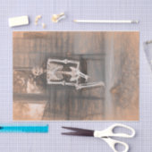 Skeleton  Antiek Sepia Sketch Art Tissuepapier (Craft)