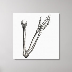 Skeleton Arm Bone Persoonlijke Retro Botten Canvas Afdruk