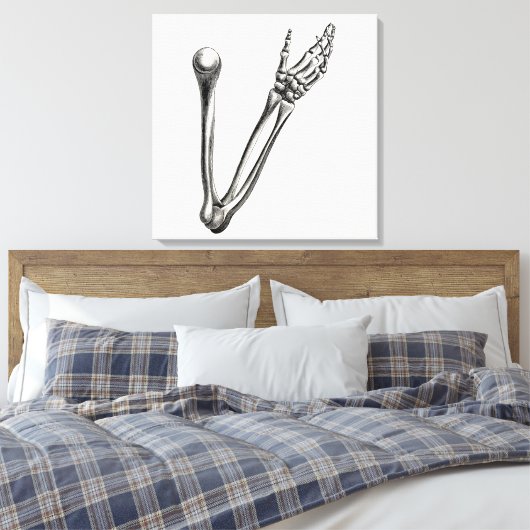 Skeleton Arm Bone Persoonlijke Retro Botten Canvas Afdruk (Insitu (Slaapkamer))
