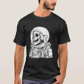 Skeleton Astronaut Lazy Halloween kostuum schedel T-shirt (Voorkant)