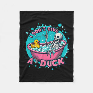 Skeleton Bad Humor Rubber Eend Funny Halloween Fleece Deken