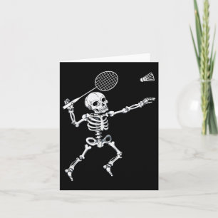 Skeleton Badminton Shirt Halloween Smash Shuttle Kaart