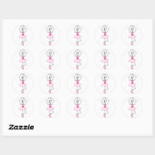 Skeleton Ballerina in Roze Tutu Ballet Dancer Ronde Sticker (Vel)