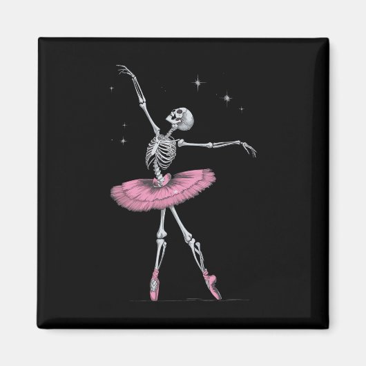 Skeleton Ballet Halloween Kostuum Funny Skull Magneet (Voorkant)
