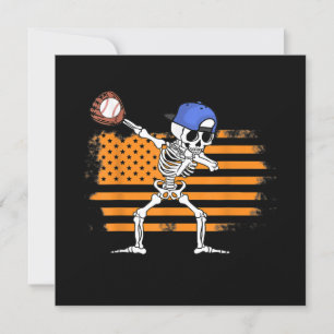 Skeleton Baseball Funny Halloween Kaart