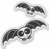 Skeleton Bats Halloween Sticker (Voorkant)
