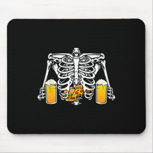 Skeleton Beer Lover Hamburger Pizza Xray Halloween Muismat