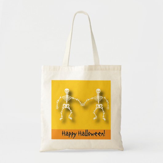 Skeleton bewerkbare Halloween Tote Bag (Voorkant)