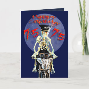 Skeleton biker 75 anniversaire carte
