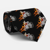 Skeleton Biker & Flames : cravate / Cravate (Roulé)