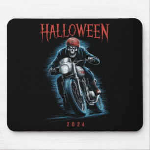 Skeleton Biker Op Motorfiets Halloween 2024 Spooky Muismat