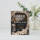 Skeleton Black Halloween Costume fête Invitation (Debout devant)