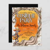 Skeleton Black Halloween Costume fête Invitation (Devant / Derrière)