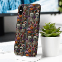 Skeleton Bloemen Borduurwerk Stijl iPhone/iPad Cas