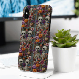 Skeleton Bloemen Borduurwerk Stijl iPhone/iPad Cas iPhone 16 Pro Max Hoesje