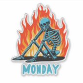 Skeleton Blue Monday Sticker (Voorkant)