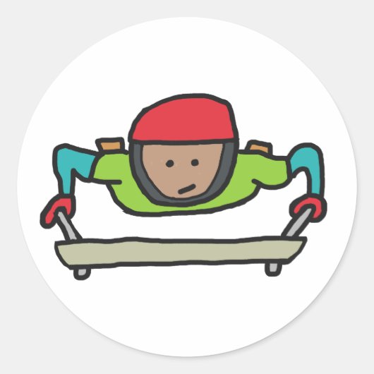 Skeleton Bob Ronde Sticker (Voorkant)