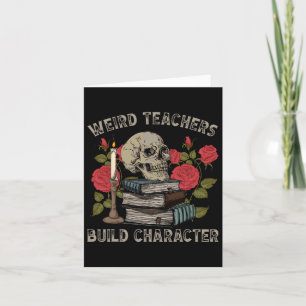 Skeleton Boek Bloemen Schedel Halloween Leraar Spo Kaart