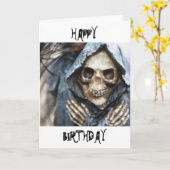 Skeleton Bonne carte d'anniversaire (Fleur jaune)