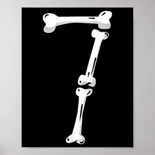Skeleton Botnummer 7 Griezelig Nummer 67 Zes Zeven Poster