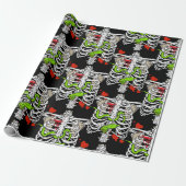 Skeleton Botten Bloedplaatjes Halloween Cadeaupapier (Uitgerold)