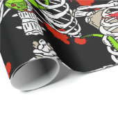 Skeleton Botten Bloedplaatjes Halloween Cadeaupapier (Rol Hoek)