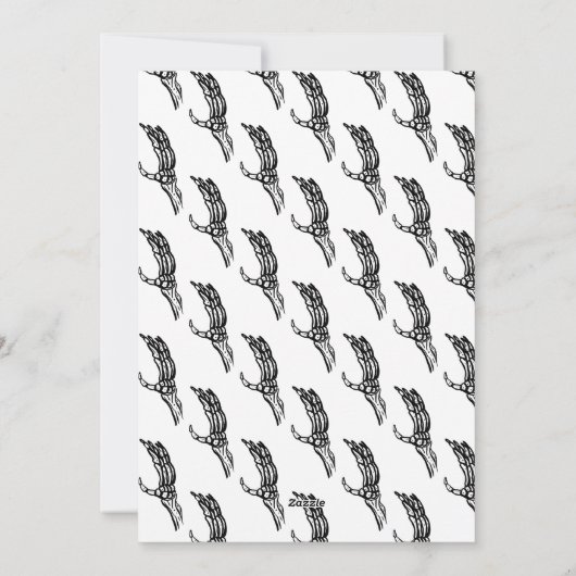 Skeleton Botten Hand Halloween Birthday Party Menu (Achterkant)