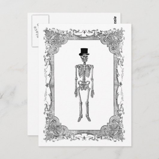 Skeleton bovenste  Lijst Halloween Briefkaart (Voorkant / Achterkant)