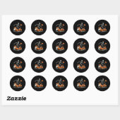 Skeleton Bowling Speler Funny Bowler Halloween Ronde Sticker (Vel)