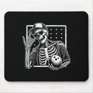 Skeleton Bowling Speler Verjaardag Halloween Manne Muismat