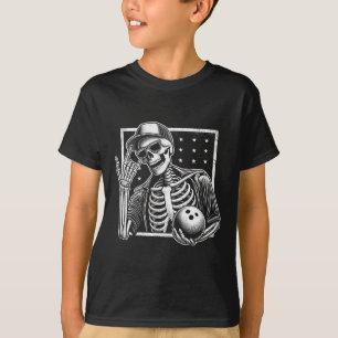 Skeleton Bowling Speler Verjaardag Halloween Manne T-shirt