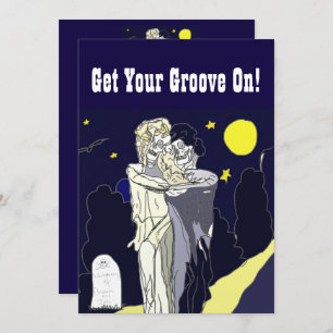 Skeleton Bride en Groom Halloween Invite Kaart