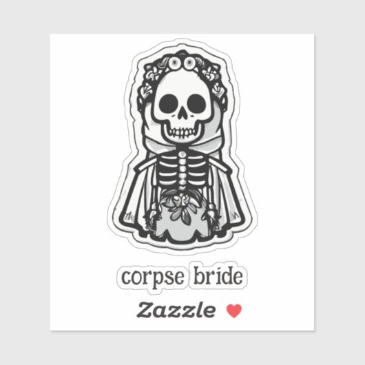 Skeleton Bride Halloween Sticker (Vel)