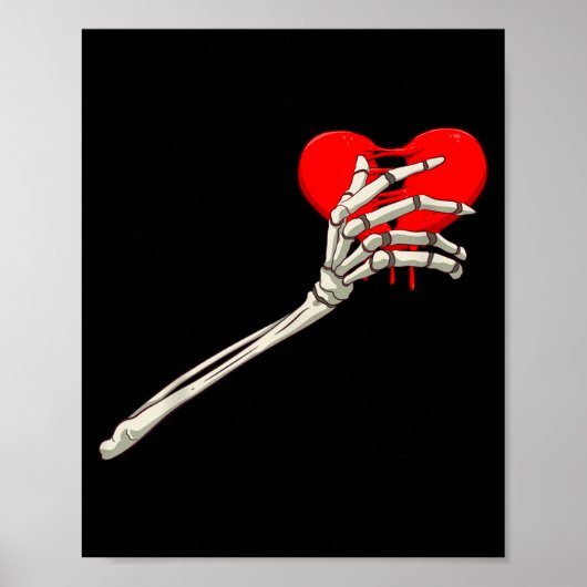 Skeleton Broken Heart Bones Divorce Breakup Heartb Poster (Voorkant)