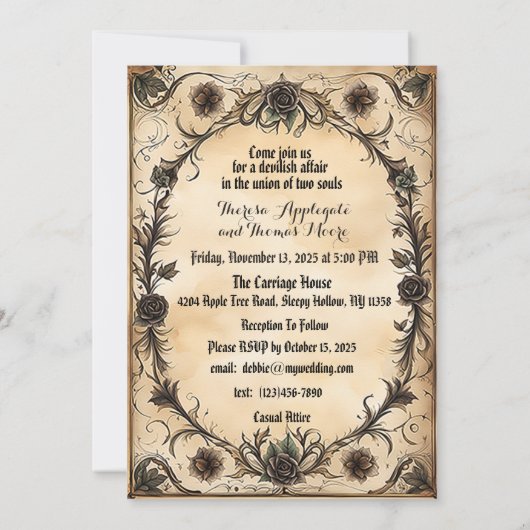 Skeleton bruid en bruidegom eerste dans kaart (Achterkant)