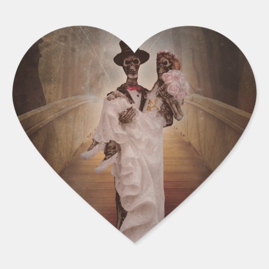 Skeleton bruid en bruidegom stickers (Voorkant)