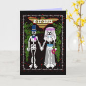 skeleton bruiloft 1 kaart (Gele Bloem)