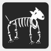 Skeleton Bull Terrier Dog Vierkante Sticker (Voorkant)