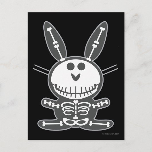 Skeleton Bunny Briefkaart (Voorkant)