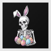 Skeleton Bunny met paaseieren Grappig Konijn Raamsticker (Vel)