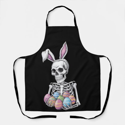 Skeleton Bunny met paaseieren Grappig Konijn Schort (Voorkant)