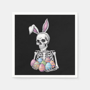 Skeleton Bunny met paaseieren Grappig Konijn Servet