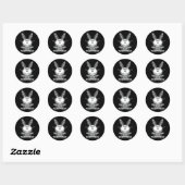 Skeleton Bunny Ronde Sticker (Vel)