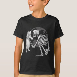 Skeleton Cat Skull Kat Schattigee geest Halloween T-shirt