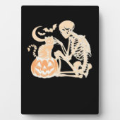 Skeleton Cat Skull kitty Cute Halloween Design Cla Fotoplaat (voorkant)