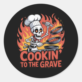 Skeleton Chef - Grappige Spooky Halloween Keuken K Ronde Sticker