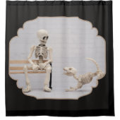 Skeleton Chien et propriétaire Douche rideau (Devant)