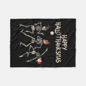 Skeleton Christmas Halloween Thanksgiving Fun Fleece Deken (Voorkant (Horizontaal))
