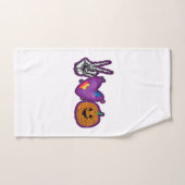 Skeleton Citrouille Peace Love Halloween (Serviette à main)