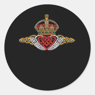 Skeleton Claddagh Color Ronde Sticker